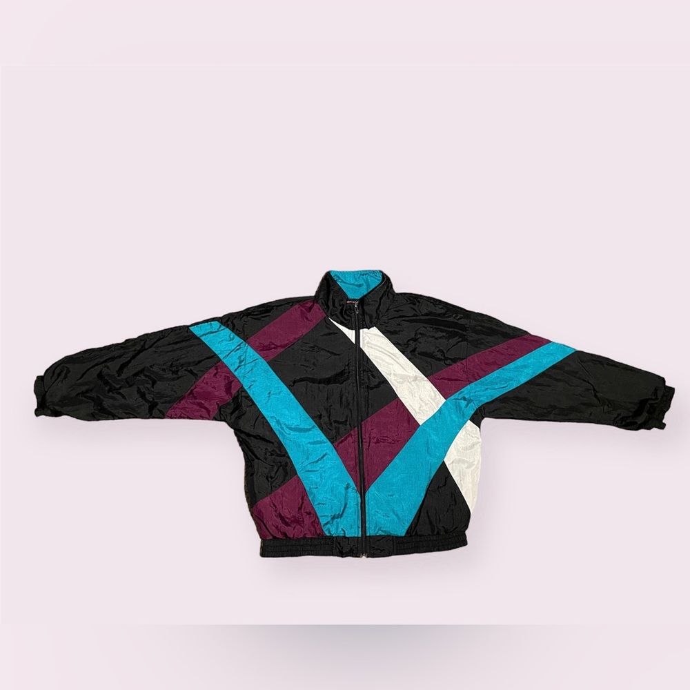 Vintage 90s Track Zip Up Jacket Kids Medium